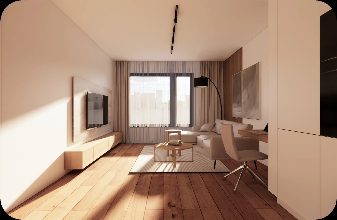 Byt 3kk – obývací pokoj