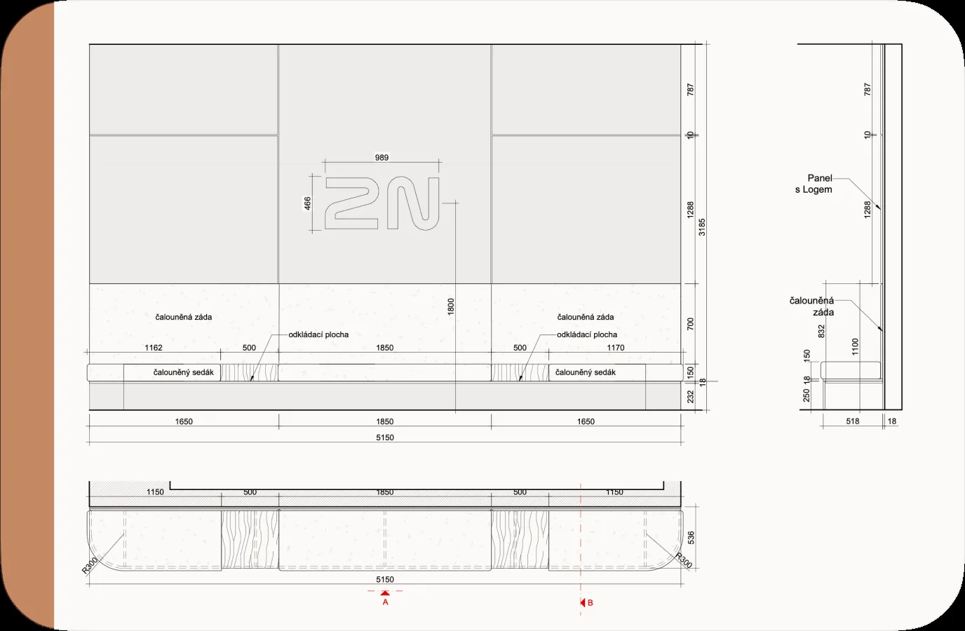 Kanceláře – výkres detail