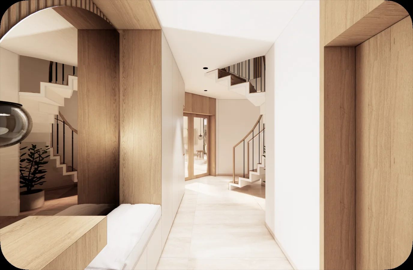 Rodinný dům – chodba a schodiště