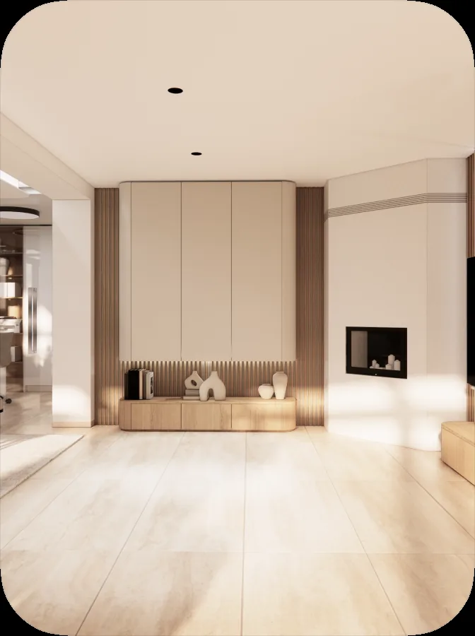 Rodinný dům – obývací pokoj