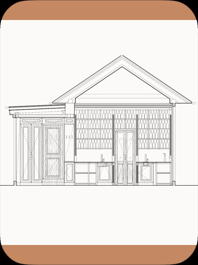 Vinárna – výkres fasády